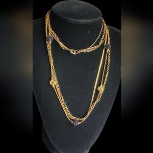 Vtg. Gold Tone Link Long Chain